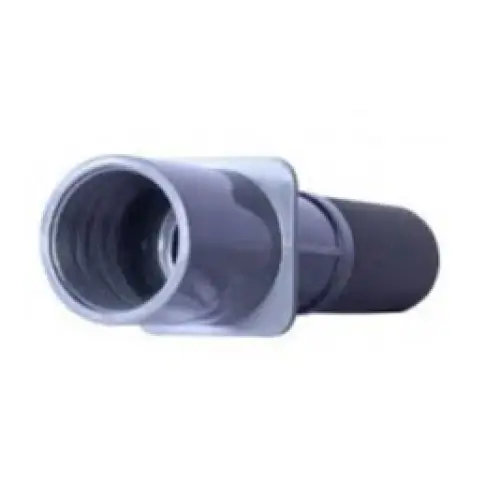 Grå plastanslutning med svart gummimuffa, d50 lim anslutning, dubbla packningar